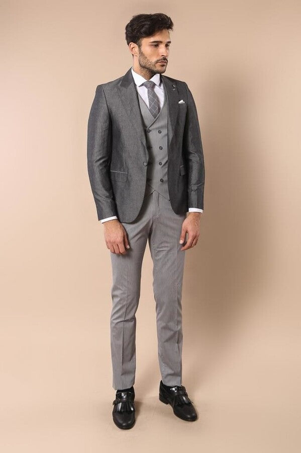 Grey Vested Suit  - Wessi