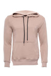 Hooded Pocket Plain Beige Men's Sweatshirt - Wessi