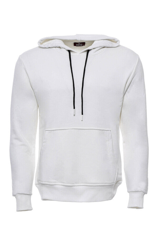 Sudadera con capucha y bolsillo color crema para hombre - Wessi