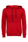 Sudadera con capucha y bolsillo para hombre, color rojo liso - Wessi