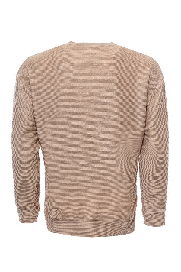 Sudadera de hombre beige con rayas horizontales - Wessi