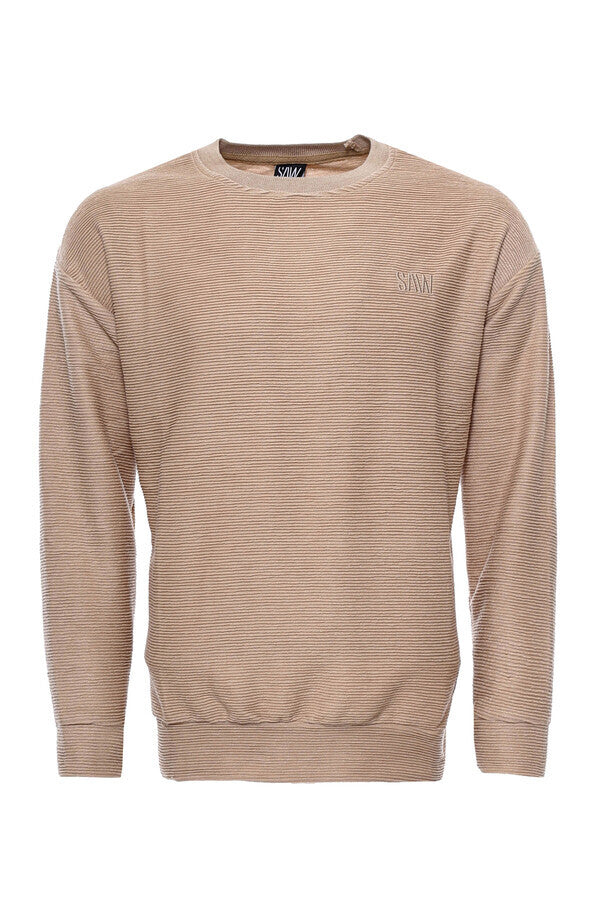 Sudadera de hombre beige con rayas horizontales - Wessi