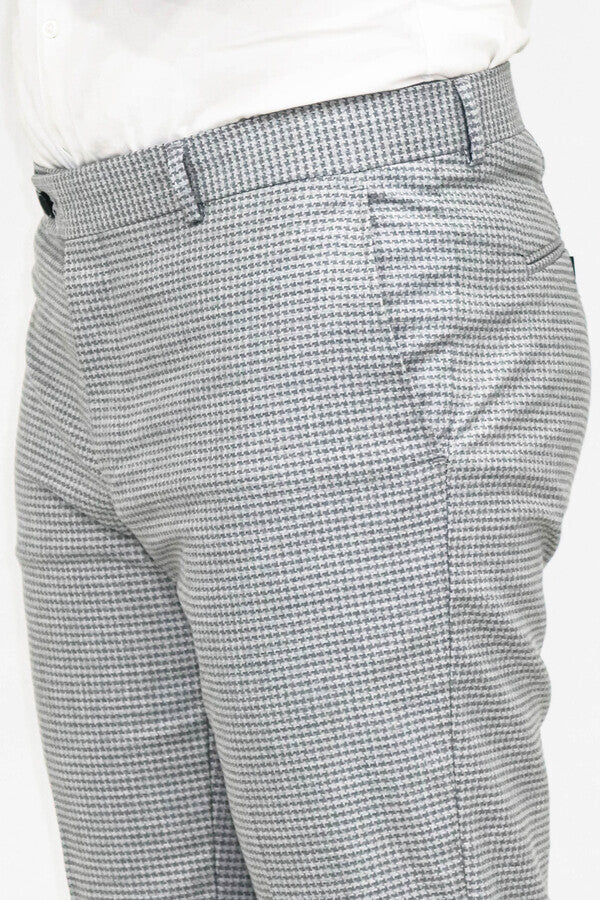 Pantalones grises con estampado de pata de gallo para hombre - Wessi