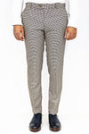 Houndstooth Patterned Light Brown Men Pants - Wessi