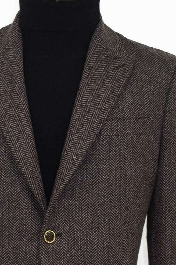 Houndstooth Wool Black Men Blazer - Wessi