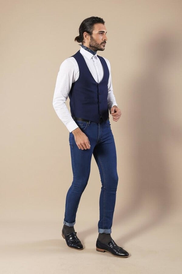 Indigo Vest Separate with Watch Pockets - Wessi