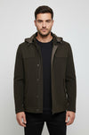 Zippered Sleeve Hooded Green Coat - Wessi