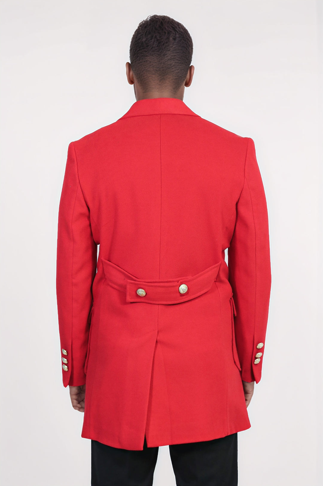 Abrigo cruzado con botones metálicos en color burdeos para hombre - Wessi