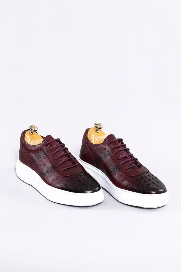 Leather Burgundy Sneakers | Wessi