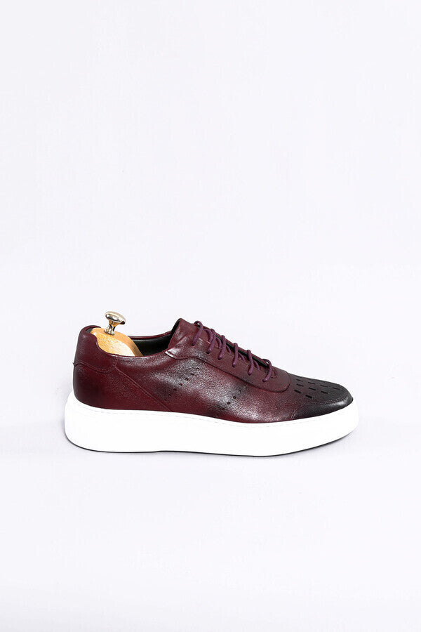 Leather Burgundy Sneakers | Wessi