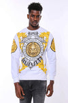 Lion Patterned Slim Fit White Sweatshirt - Wessi