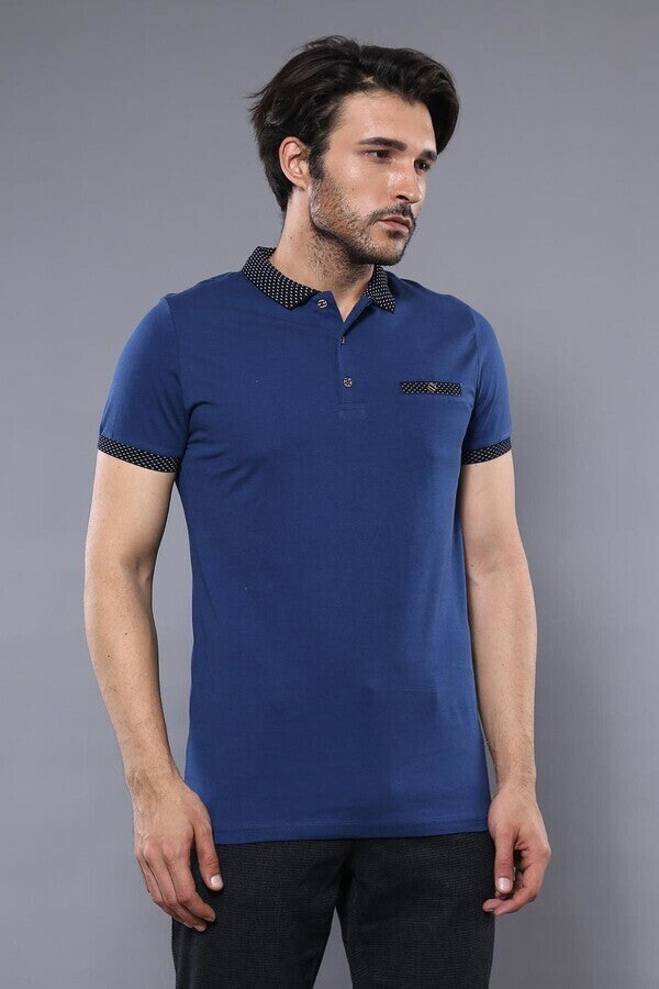 Men's Blue Polo Shirt Navy Detailed | Wessi
