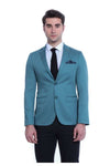 Modeled Cotton Green Blazer - Wessi