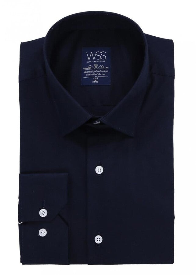 Camisa azul marino para hombre | Wessi