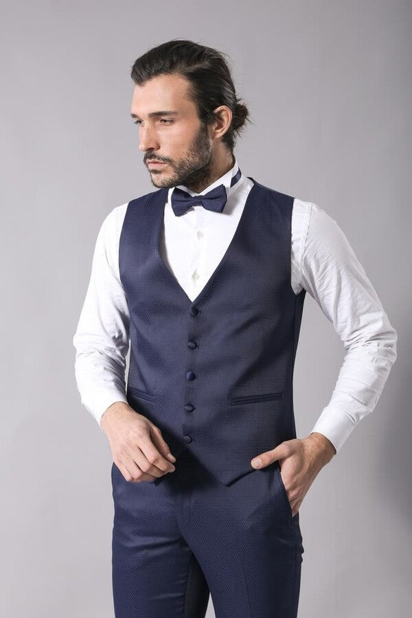 Navy Blue Modeled Tuxedo | Wessi