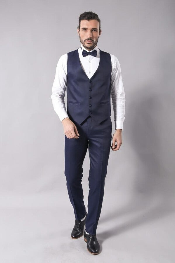 Navy Blue Modeled Tuxedo | Wessi