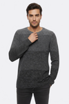 Circle Neck Patterned Grey Knitwear - Wessi
