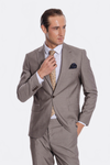 Plain 2 Piece Slim Fit Light Brown Men Suit - Wessi