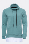 Point Collar T-Shirt Detailed Green Men's Sweatshirt - Wessi