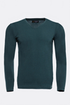 Yeşil V Yaka Düz Sweatshirt - Wessi