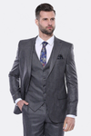 Striped Grey Vested Suit | Wessi - Wessi
