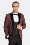 Plaid Patterned Burgundy Tuxedo | Wessi