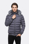 معطف منتفخ رجالي رمادي مع فرو - ويسي 