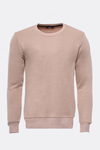 Beige Plain Circle Neck Sweatshirt - Wessi