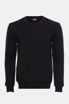 Black Plain Circle Neck Sweatshirt - Wessi