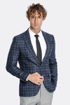 Blazer azul marino a cuadros para hombre - Wessi