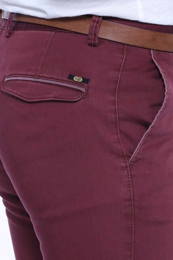 Patch Pocket Burgundy Men's Trousers - Wessi