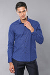 Patterned Blue Long Sleeve Shirt | Wessi