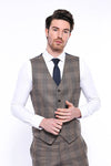 Patterned Brown Men's Vest - Wessi