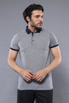 Patterned Grey Men's Polo Shirt | Wessi
