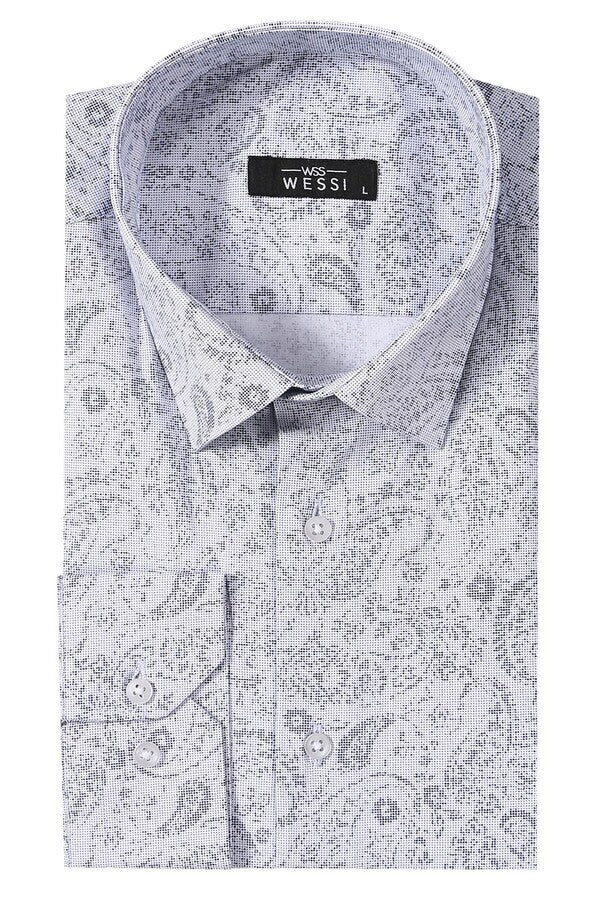 Patterned Men's White Shirt | Wessi