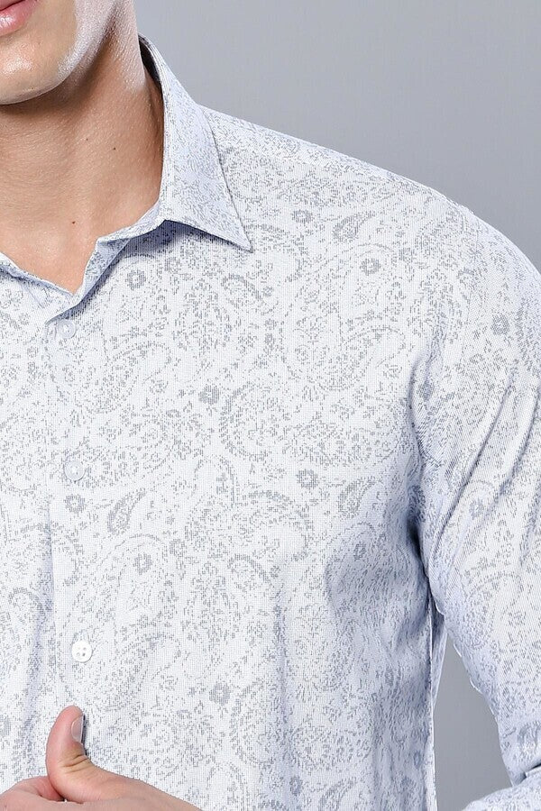 Patterned Men's White Shirt | Wessi