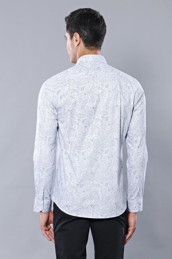 Patterned Men's White Shirt | Wessi