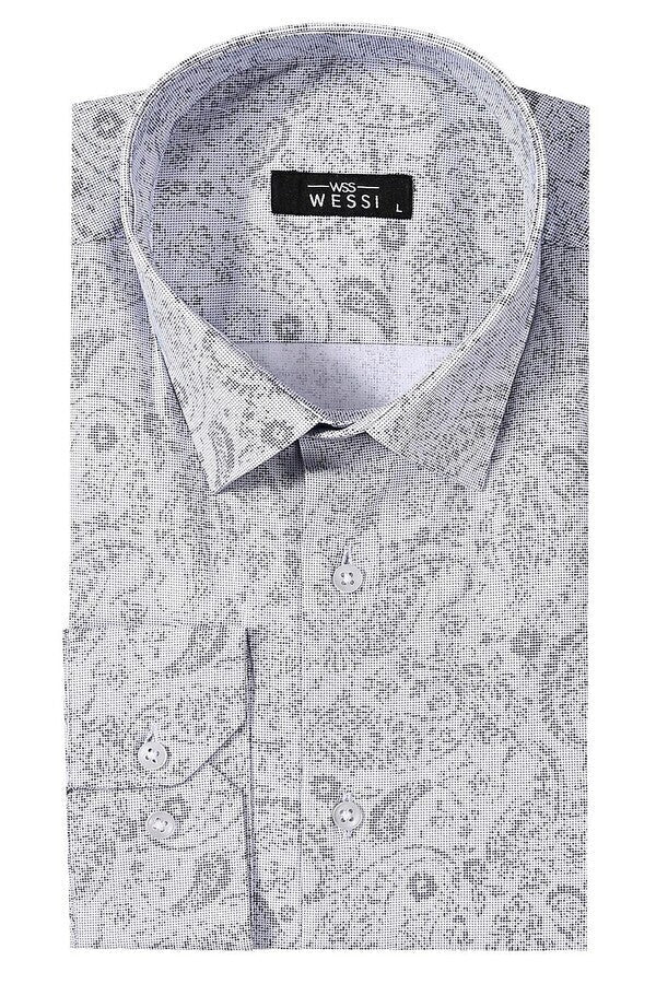 Patterned Men's White Shirt | Wessi