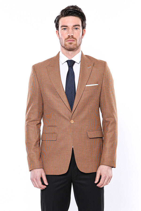 Blazer ajustado con estampado naranja - Wessi