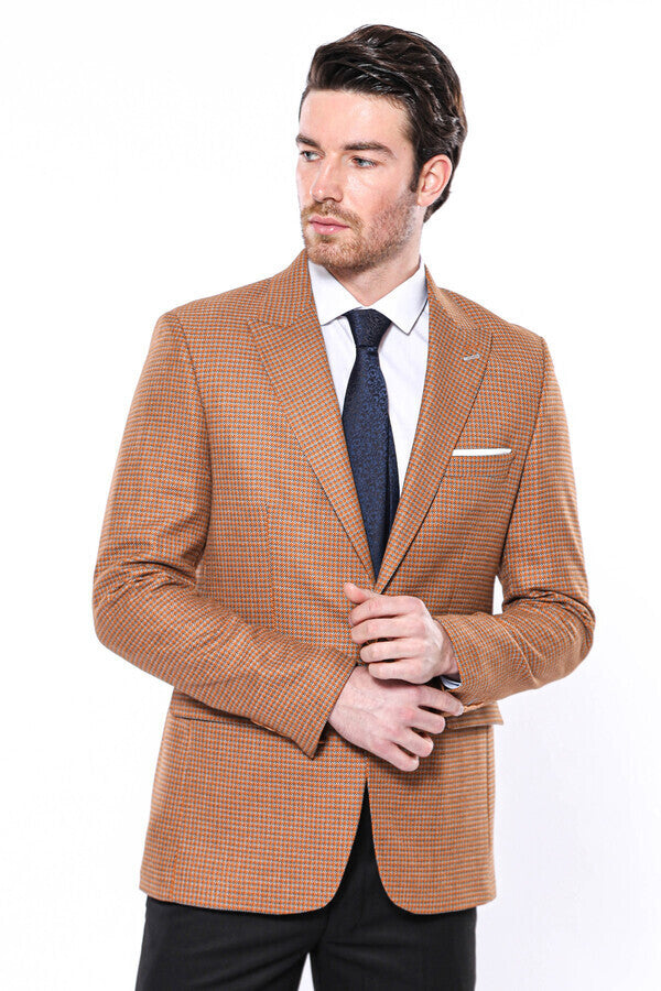 Blazer ajustado con estampado naranja - Wessi