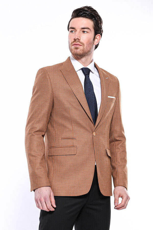 Blazer ajustado con estampado naranja - Wessi