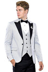 Patterned Removable Lapel Grey Tuxedo | Wessi