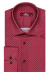 Camisa estampada de corte entallado en color burdeos para hombre - Wessi