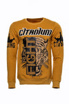 Patterned Slim Fit Mustard Sweatshirt - Wessi