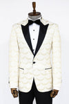 Blazer de fiesta ajustado con estampado blanco para hombre - Wessi