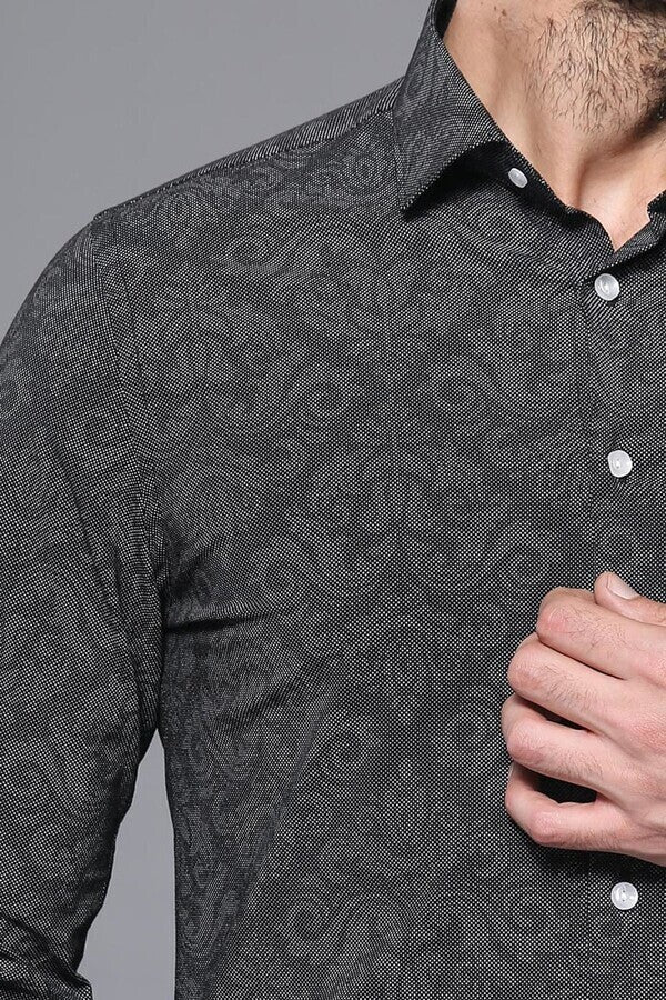 Patterned Smoked Long Sleeve Shirt | Wessi