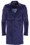 Peak Lapel Blue Men Coat - Wessi