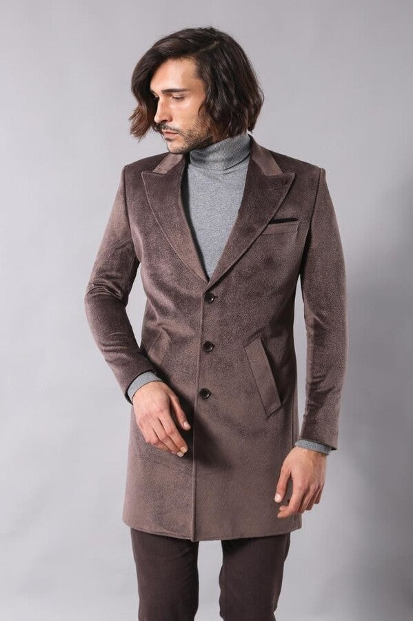 Peak Lapel Mink Men Coat - Wessi