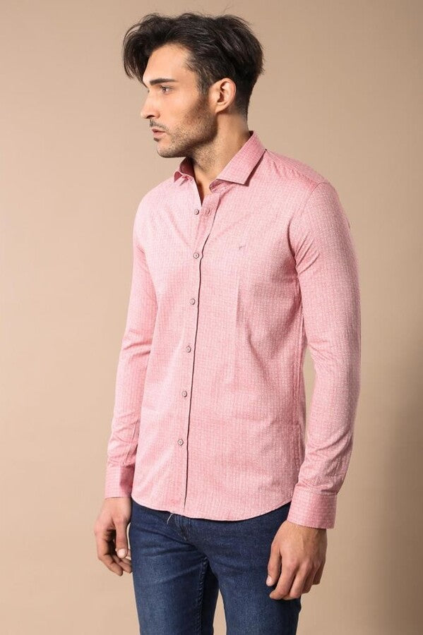 Camisa de algodón rosa para hombre | Wessi