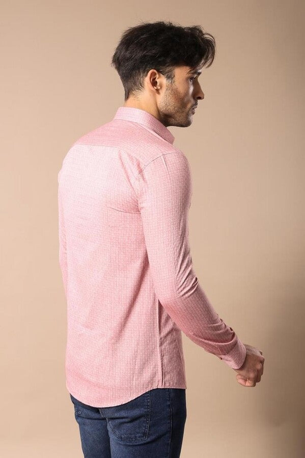 Camisa de algodón rosa para hombre | Wessi